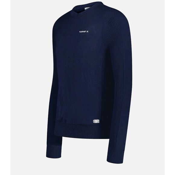 NWT VURNET 100% Wool JEAN VUARNET Dark Navy V-NECK JUMPER Crewneck Sweater M - Picture 3 of 16